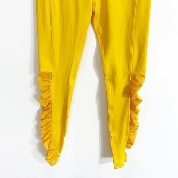 Zyia Daffodil Mesh Light N Tight Yellow Ruched Leggings Pants 2 - Picture 4 of 11